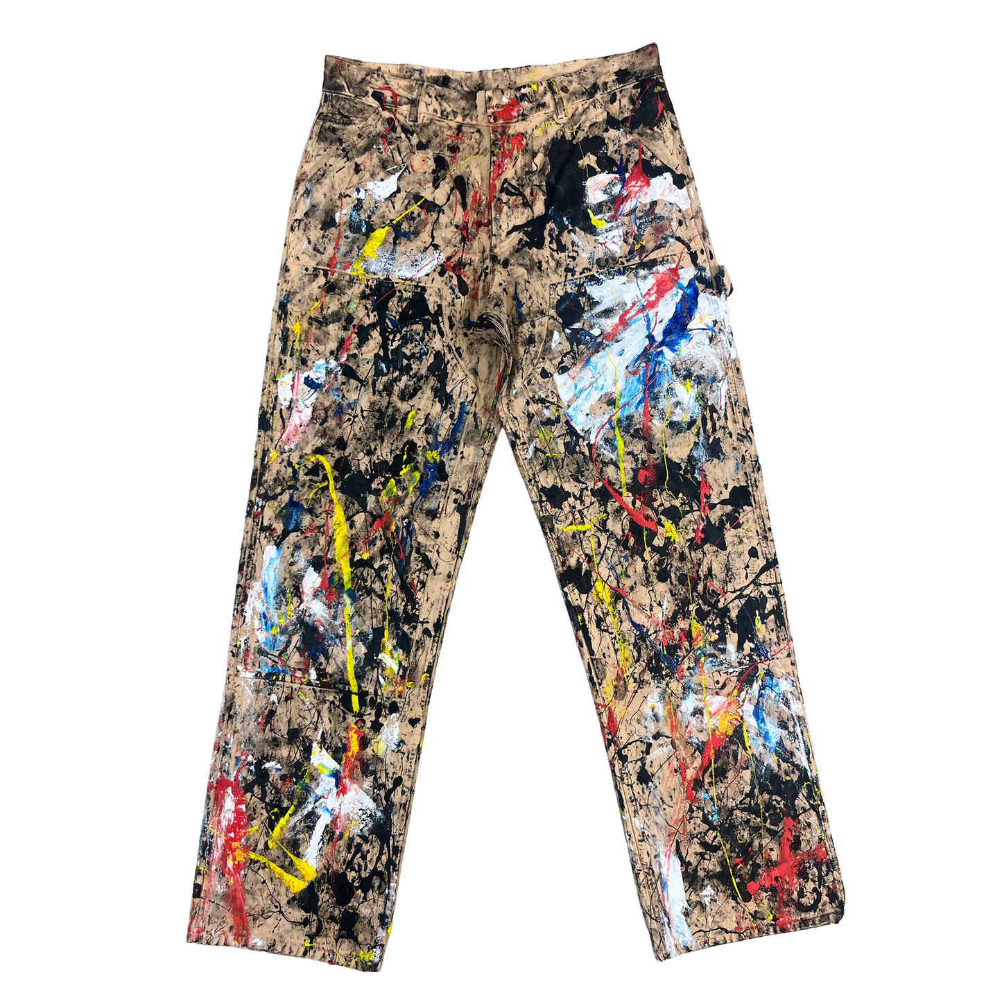 HAND PAINTED CANVAS DOUBLE KNEE PANTS