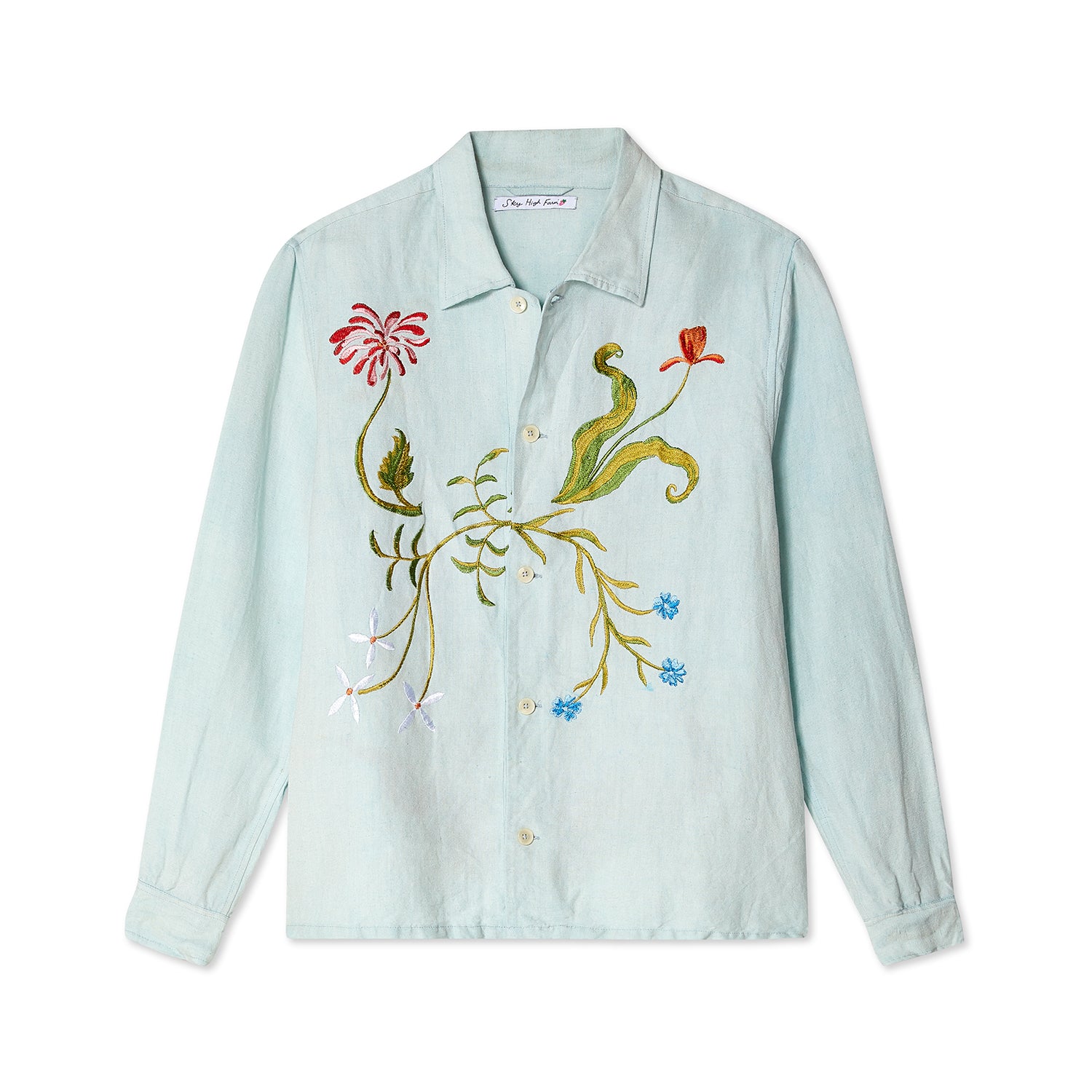 GARDEN EMBROIDERED SHIRT - GREEN – Sky High Farm Universe