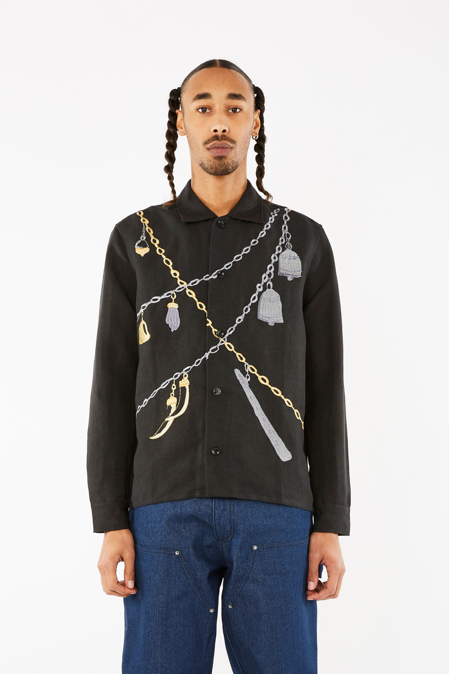 CHAIN EMBROIDERED SHIRT WOVEN