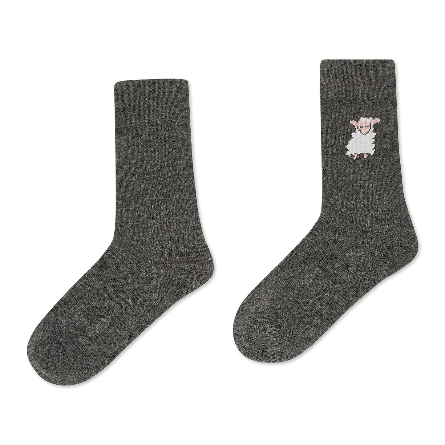 WOLF & SHEEP EMBROIDERED SOCKS KNIT