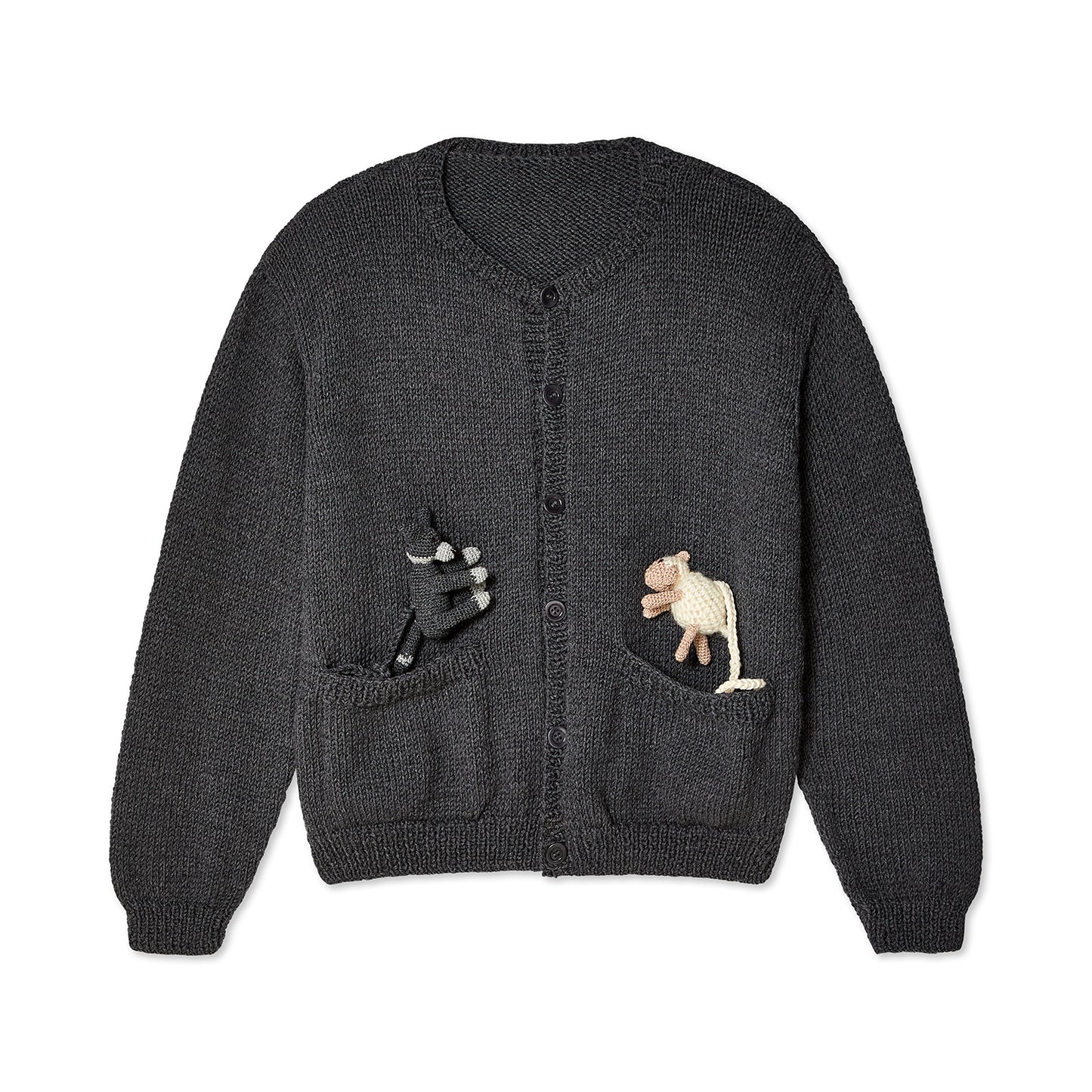 WOLF CARDIGAN WITH STUFFIES KNIT