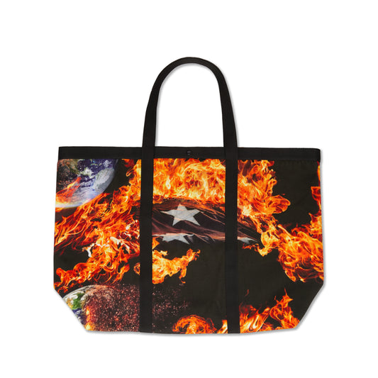 WORLD IS BURNING TOTE BAG