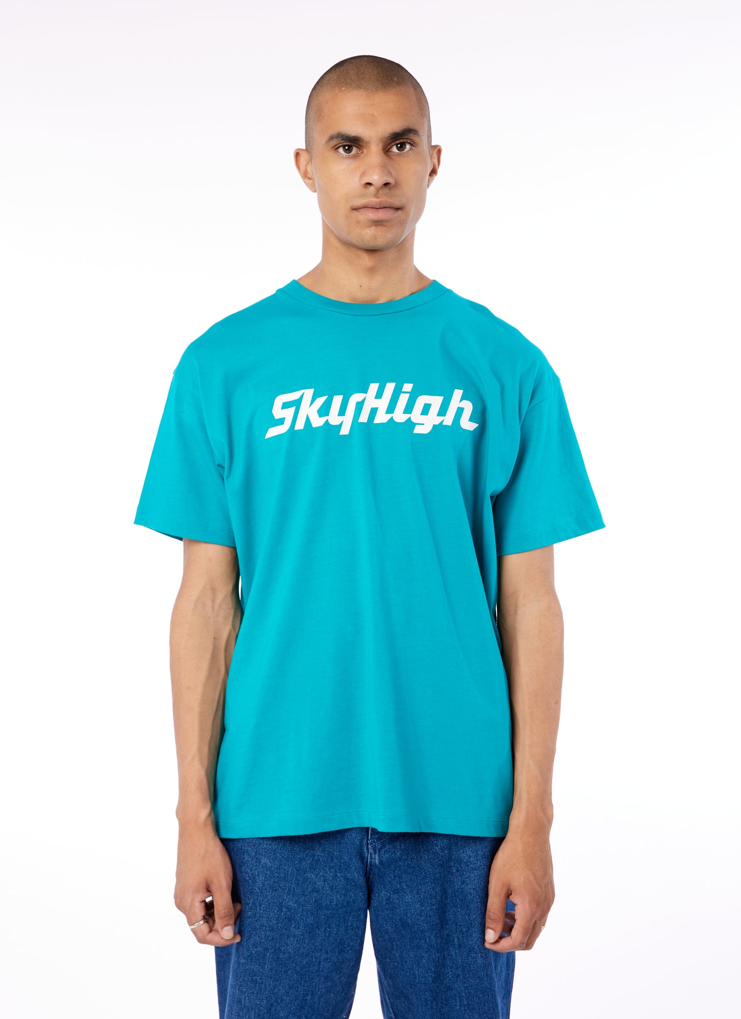 CONSTRUCTION GRAPHIC LOGO T-SHIRT - TEAL