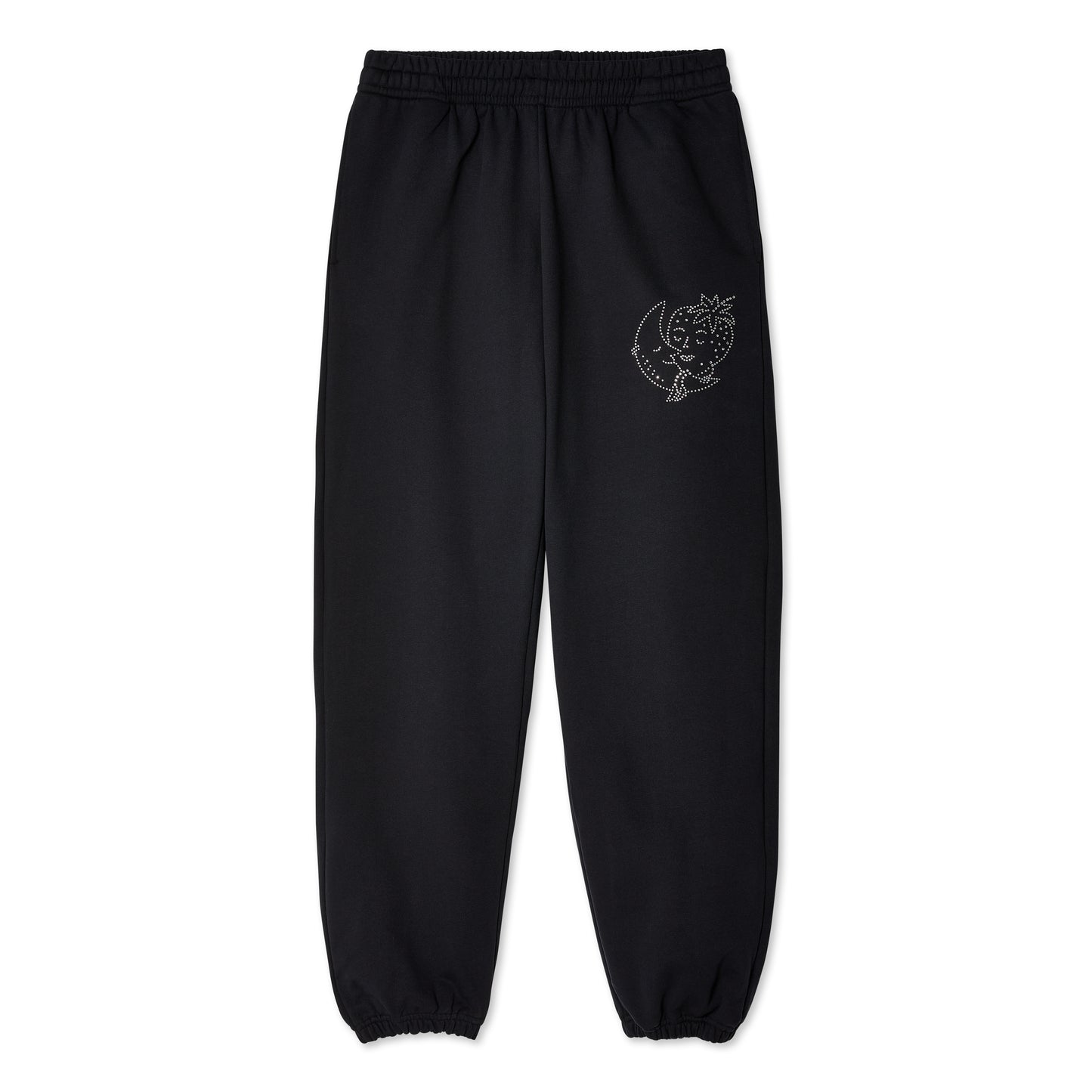 BEDAZZLED SWEATPANTS KNIT - BLACK