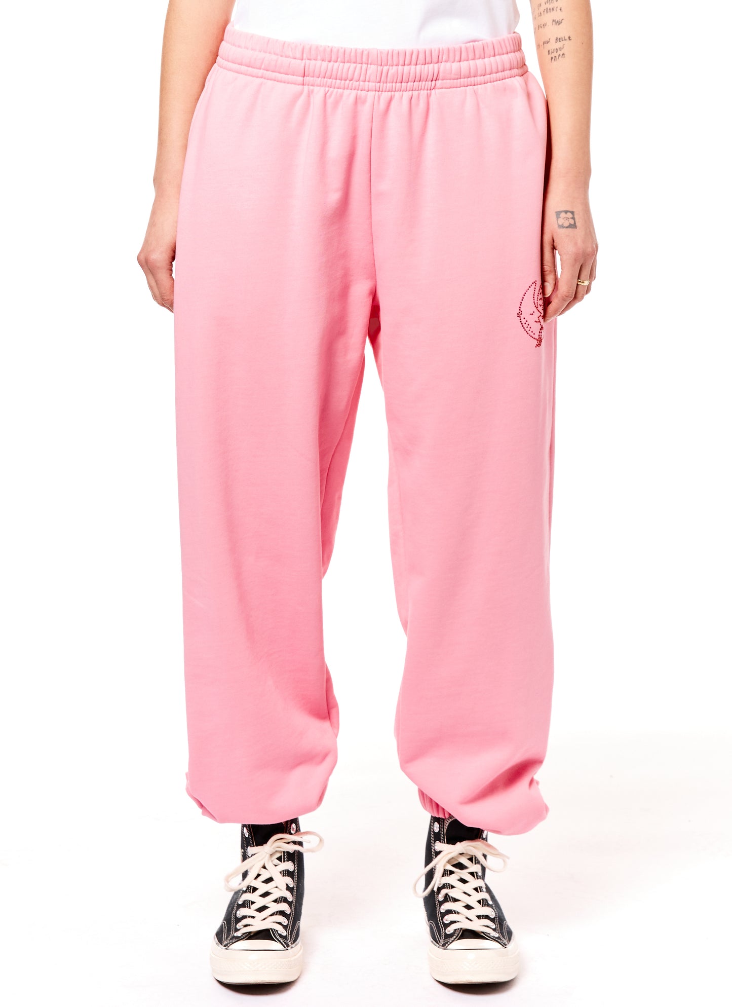 BEDAZZLED SWEATPANTS KNIT - PINK