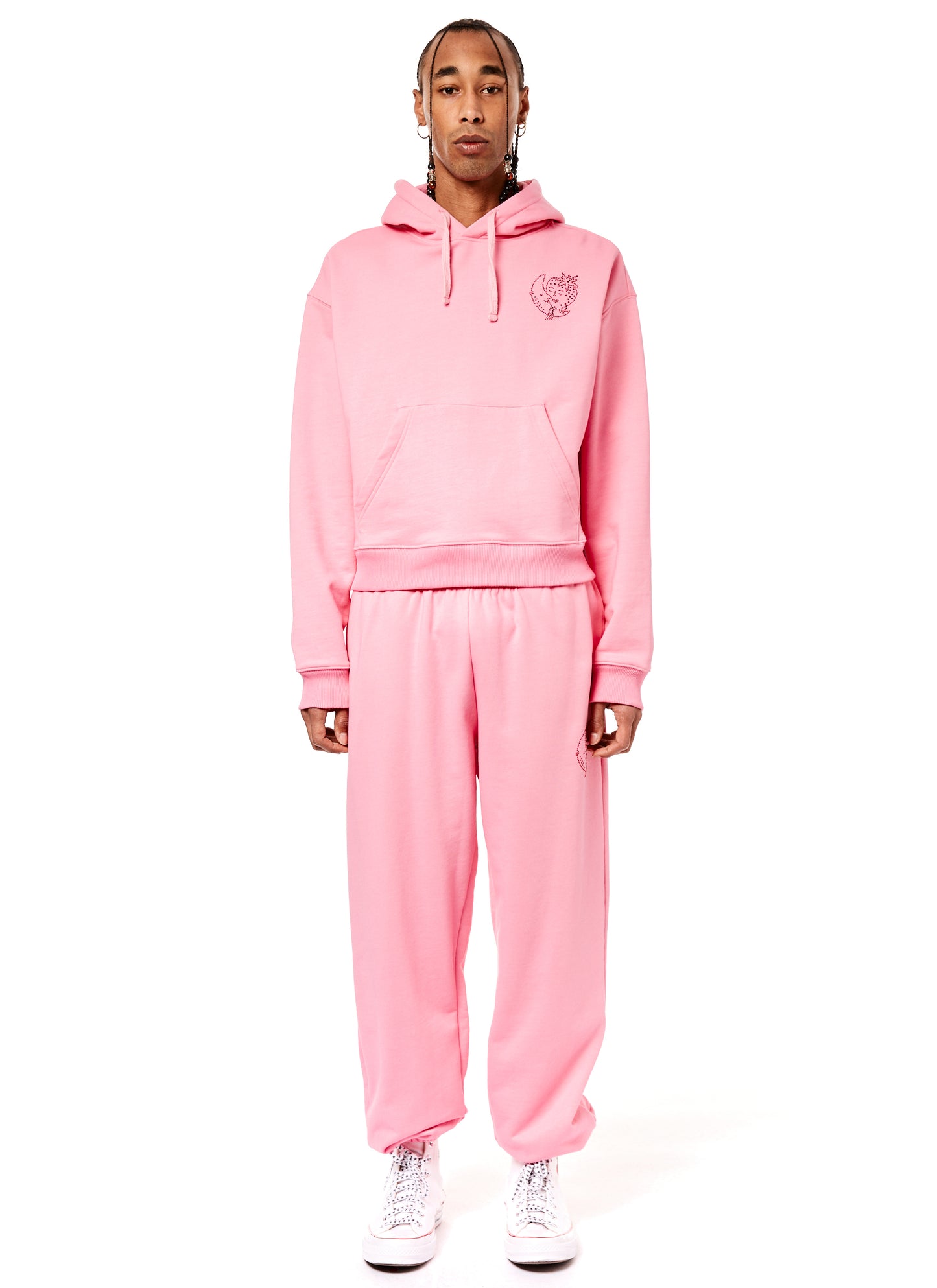 BEDAZZLED SWEATPANTS KNIT - PINK