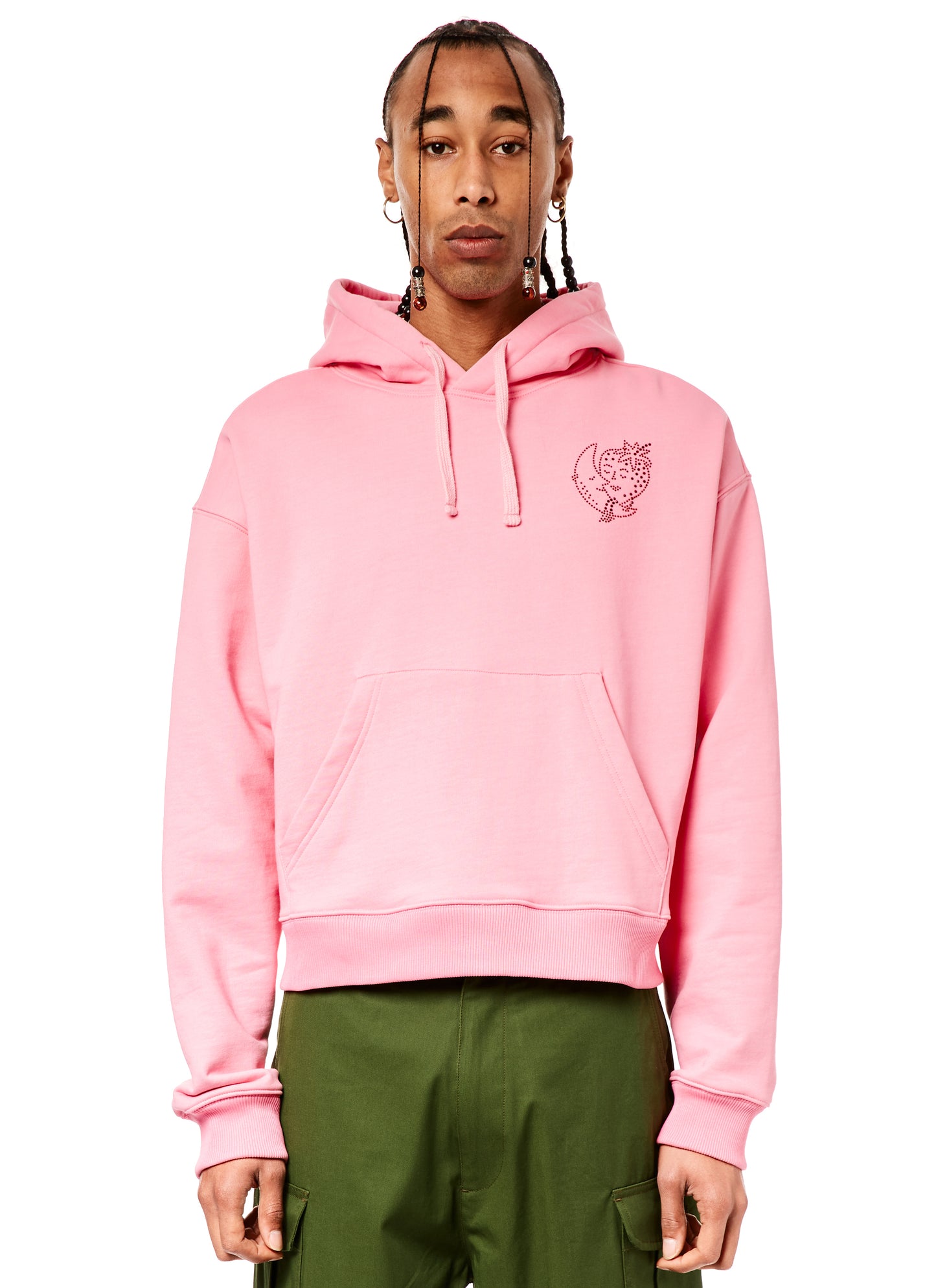 BEDAZZLED HOODIE KNIT - PINK