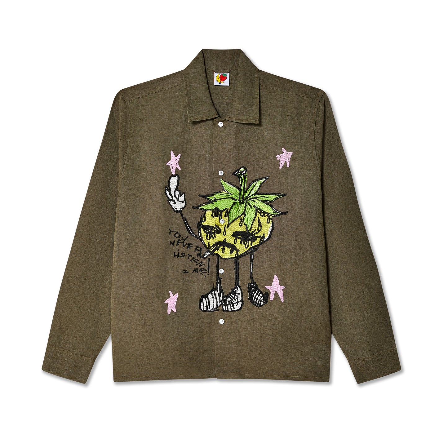 SMOKE STRAWBABIES EMBROIDERED SHIRT