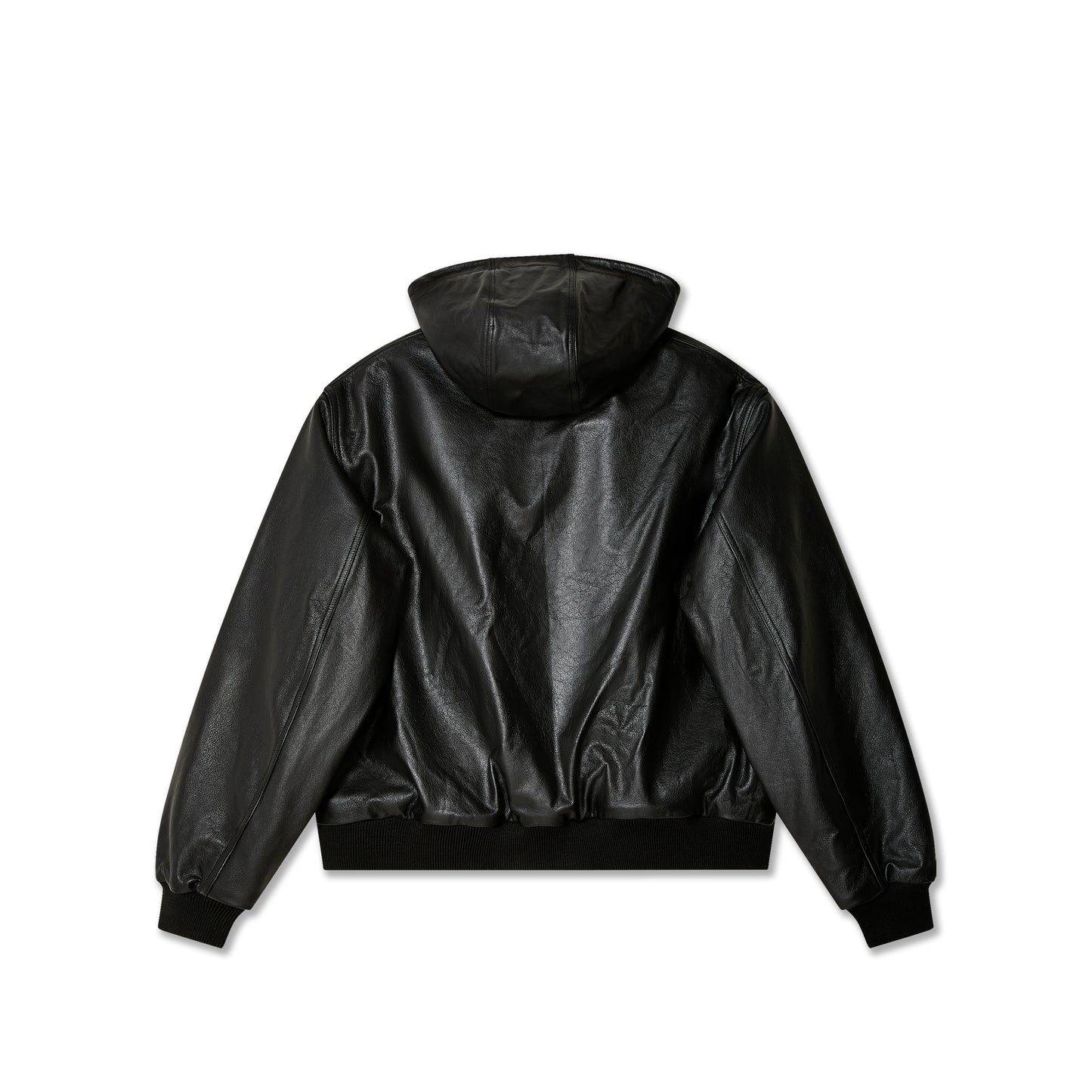 HOODED LEATHER WORK JACKET