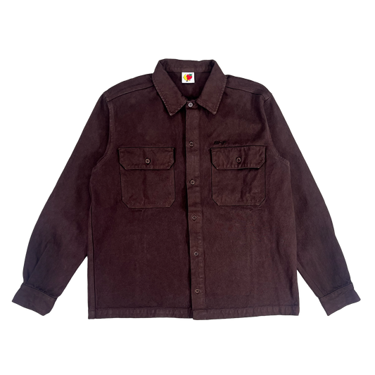 BROWN CANVAS WORK OVERSHIRT