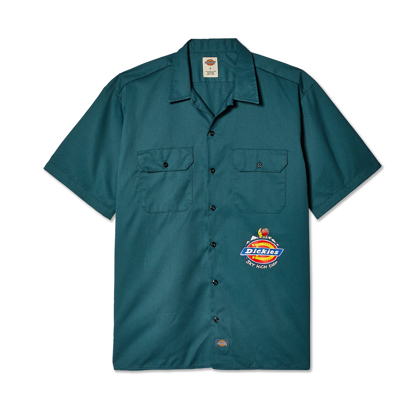 DICKIES EMBROIDERED SHORT SLEEVE WORK SHIRT - LINCOLN GREEN