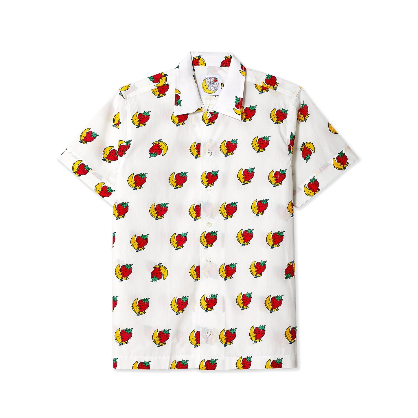 Sky High Farm Workwear Strawberry Allover Print Short Sleeve Shirt Front