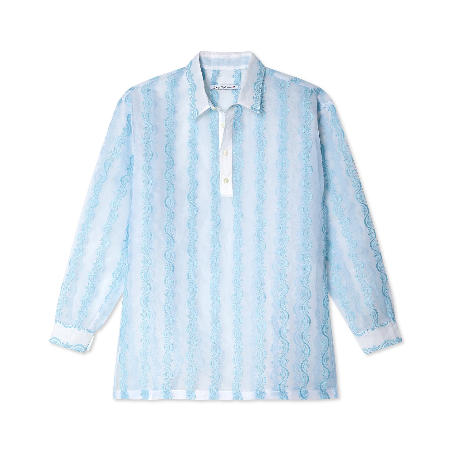EMBROIDERED WOVEN LONG SLEEVE SHIRT